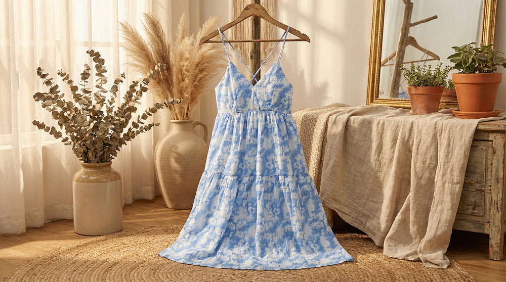 Robe Courte pour Femme à Bretelles Tissées